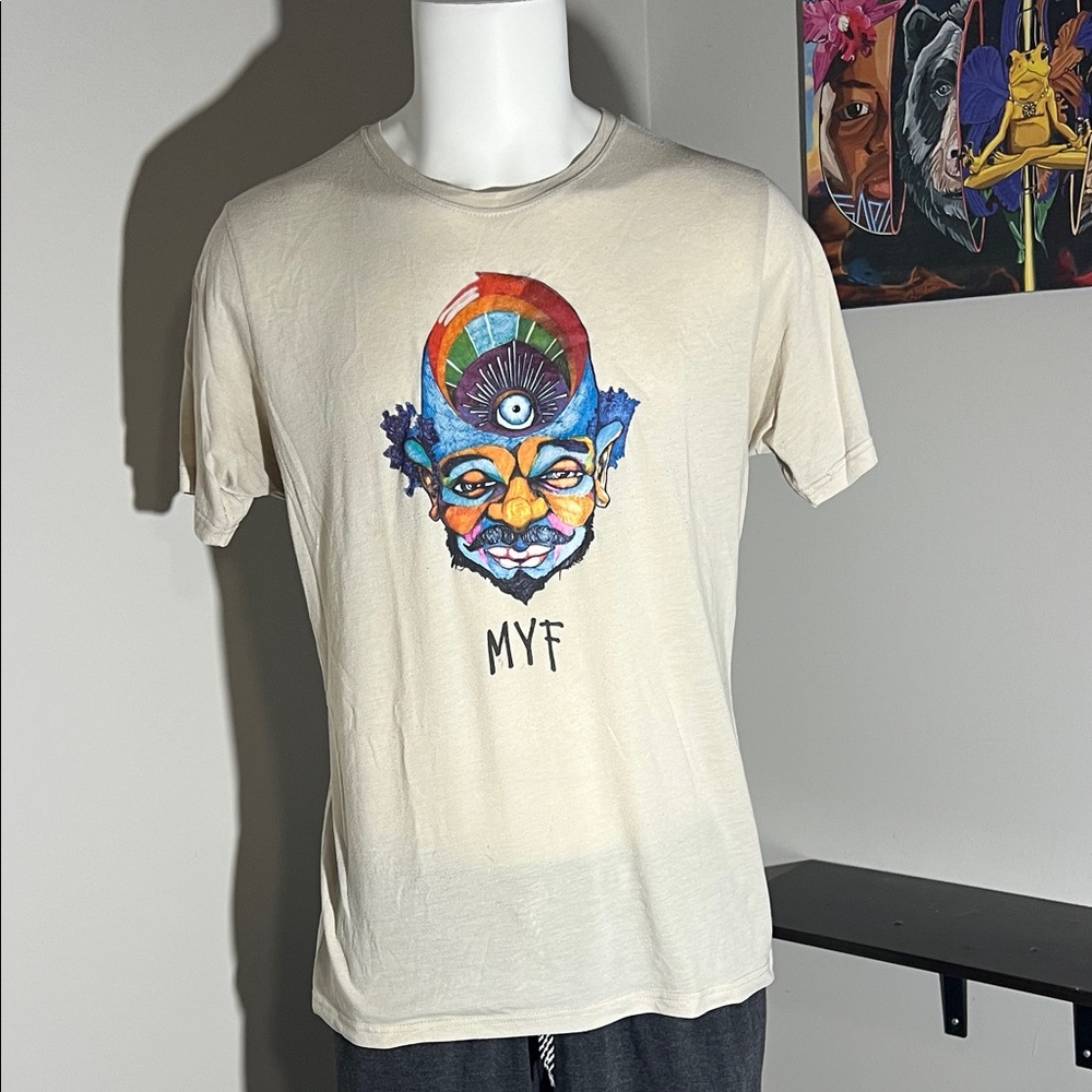 Cream Graphic T-Shirt for Men